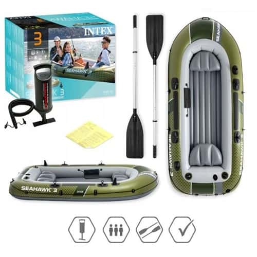 Трехместная лодка Intex 66333 Seahawk 3 Set